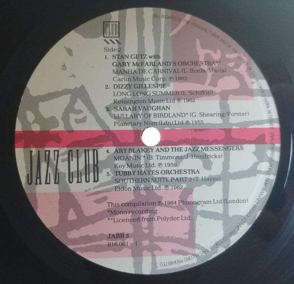 Various : Jazz Club (LP, Comp, Mono)