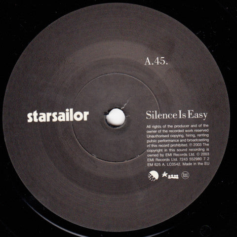 Starsailor : Silence Is Easy (7", Single, Ltd, Num)