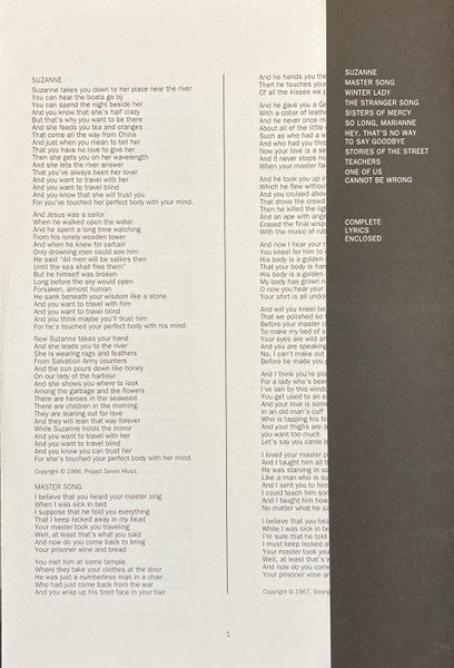 Leonard Cohen : Songs Of Leonard Cohen (LP, Album, RE, RM)