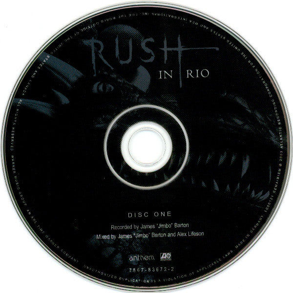 Rush : Rush In Rio (3xCD, Album, Car)