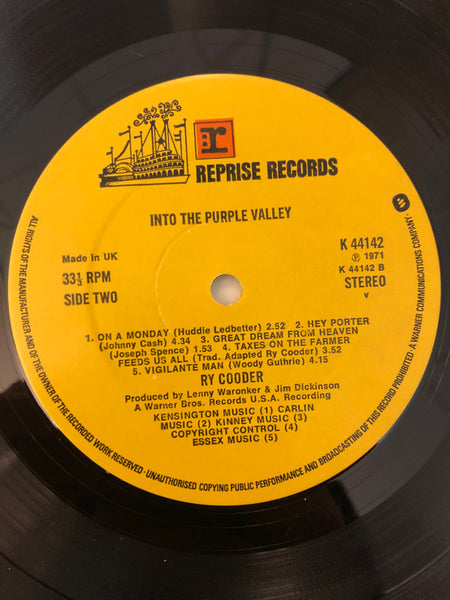 Ry Cooder : Into The Purple Valley (LP, Album, Gat)