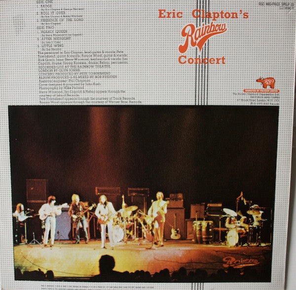 Eric Clapton : Eric Clapton's Rainbow Concert (LP, Album, RE)