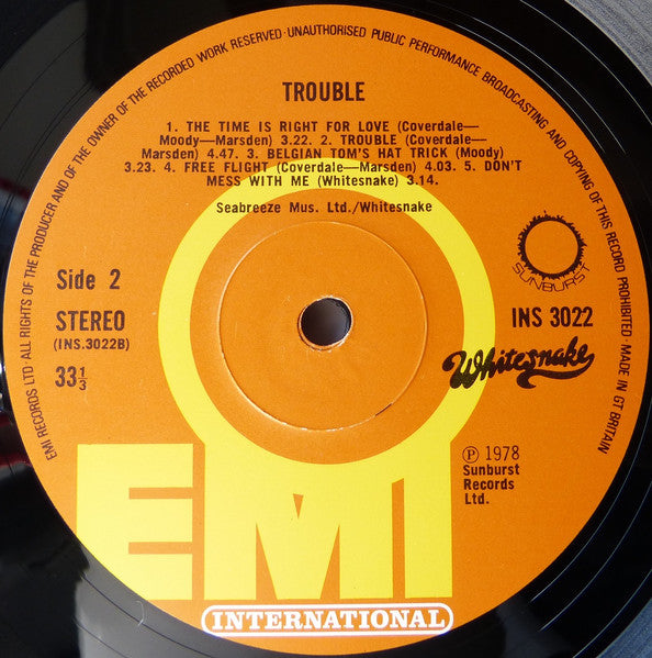 Whitesnake : Trouble (LP, Album)