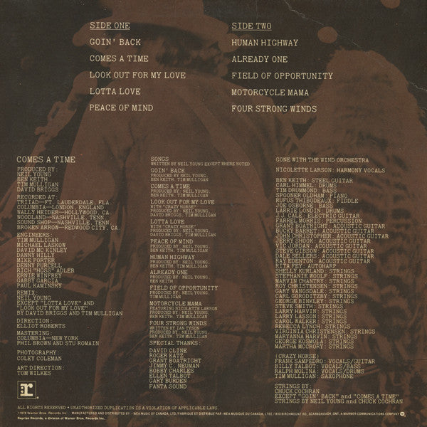 Neil Young : Comes A Time (LP, Album, Qua)