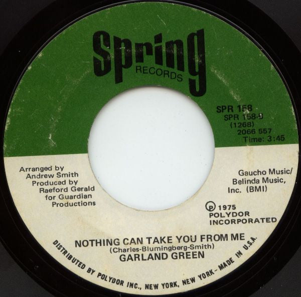 Garland Green : Bumpin' And Stompin' / Nothing Can Take You From Me (7", Single, She)