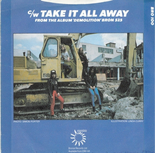 Girlschool : Race With The Devil (7", Single, Pus)