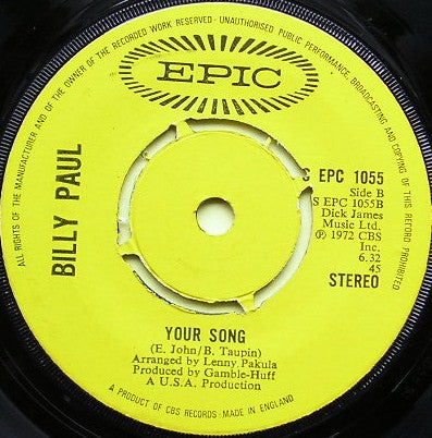 Billy Paul : Me & Mrs Jones (7", Single, Mono, Pus)