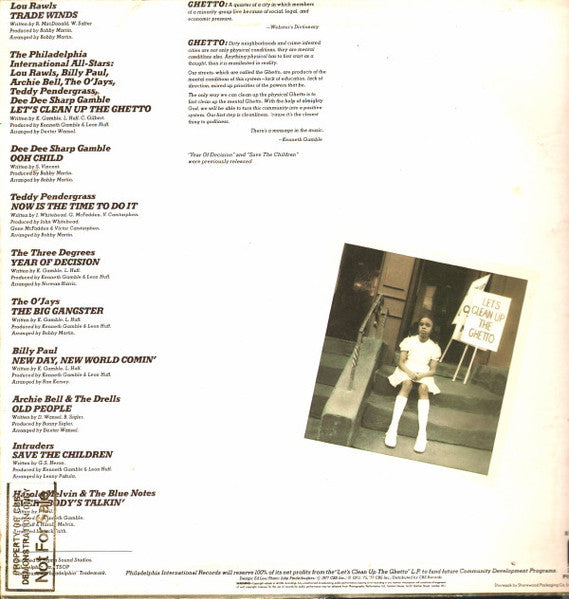 The Philadelphia International All-Stars* : Let's Clean Up The Ghetto (LP, Album)