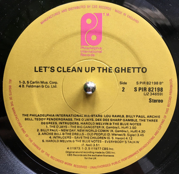 The Philadelphia International All-Stars* : Let's Clean Up The Ghetto (LP, Album)