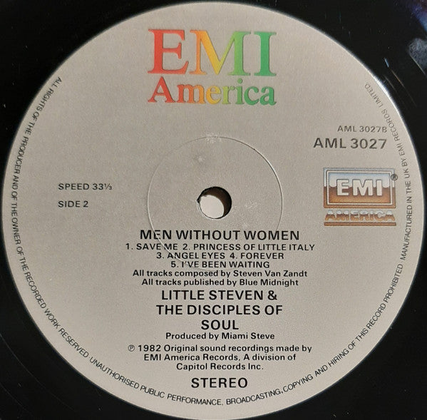 Little Steven And The Disciples Of Soul : Men Without Women (LP, Album)