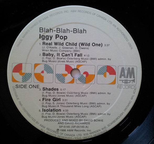 Iggy Pop : Blah-Blah-Blah (LP, Album, Whi)