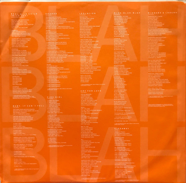 Iggy Pop : Blah-Blah-Blah (LP, Album, Whi)