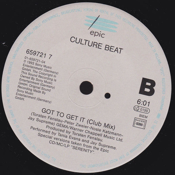Culture Beat : Got To Get It (7", Single)