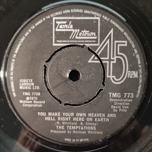 The Temptations : Just My Imagination (Running Away With Me) (7", RE)