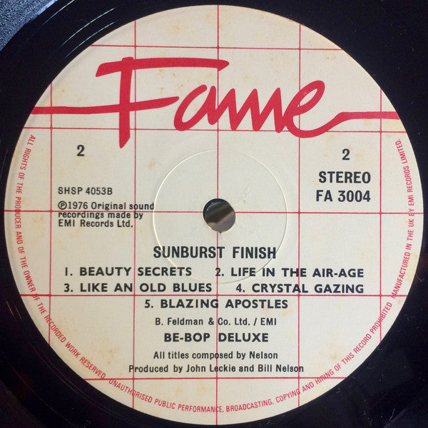 Be-Bop Deluxe* : Sunburst Finish (LP, Album, RP)