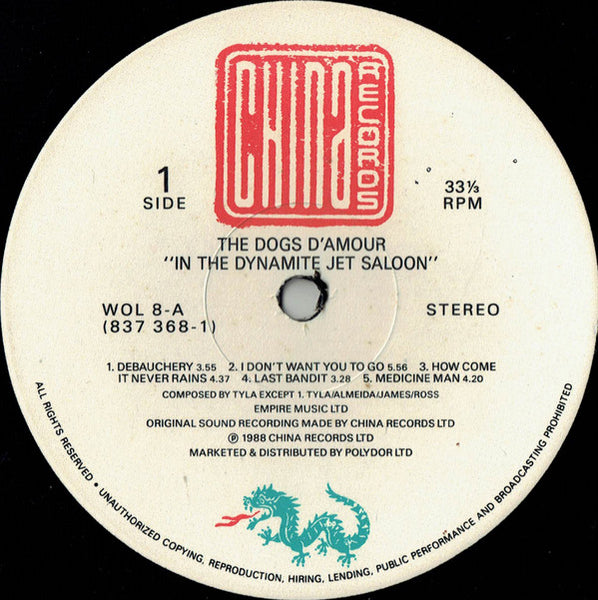 The Dogs D'Amour : In The Dynamite Jet Saloon (LP, Album)