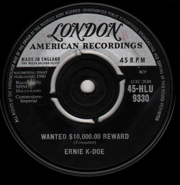 Ernie K-Doe : Mother-In-Law / Wanted $10,000.00 Reward (7", Single)