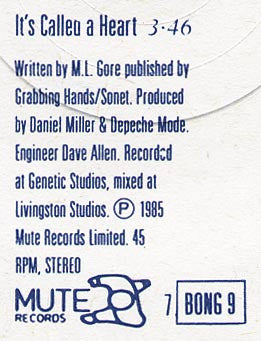 Depeche Mode : It's Called A Heart (7", Single)