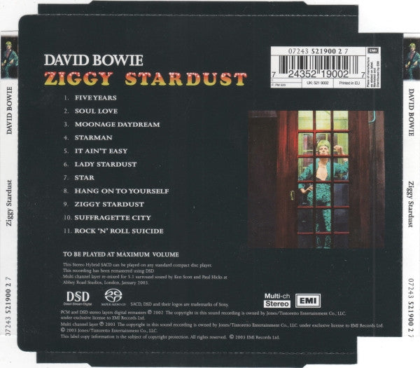 David Bowie : The Rise And Fall Of Ziggy Stardust And The Spiders From Mars (SACD, Hybrid, Multichannel, Album)