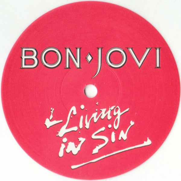 Bon Jovi : Living In Sin (12", Single, Ltd, Whi)