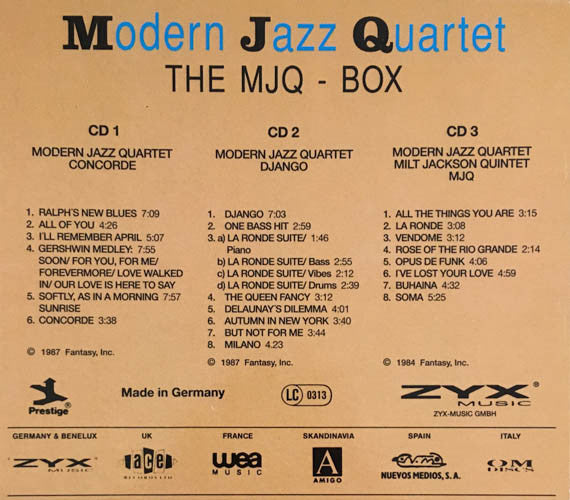 The Modern Jazz Quartet : The MJQ - Box (3xCD, Comp + Box)