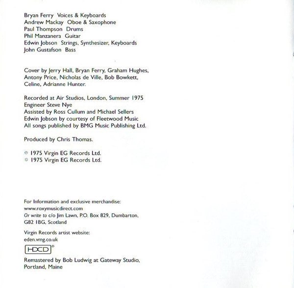 Roxy Music : Siren (HDCD, Album, RE, RM)