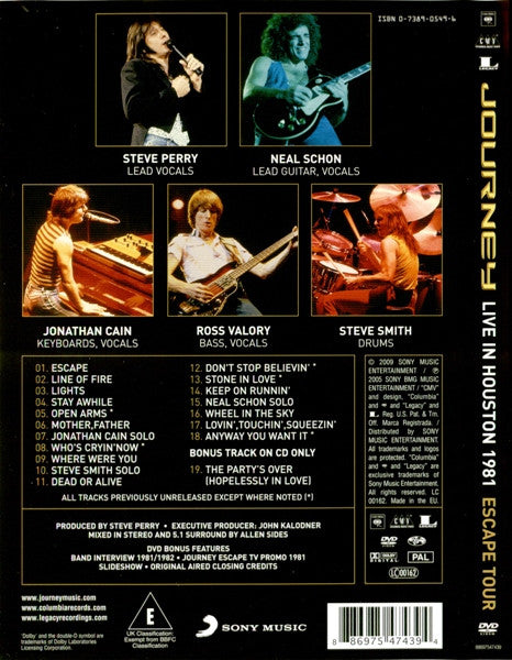 Journey : Live In Houston 1981 Escape Tour (CD, Album + DVD)
