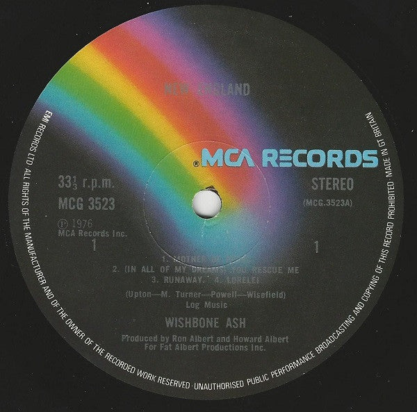 Wishbone Ash : New England (LP, Album, Gat)