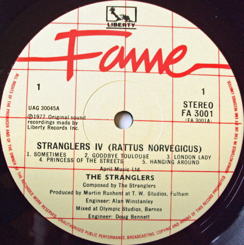 The Stranglers : Stranglers IV (Rattus Norvegicus) (LP, Album, RE)