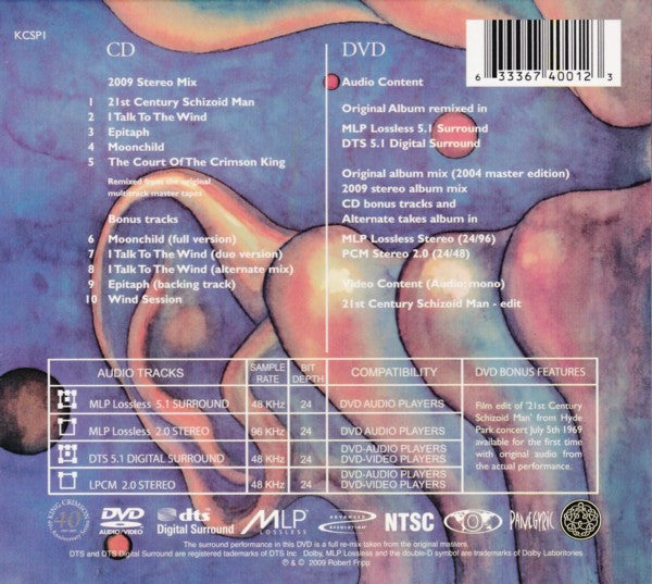 King Crimson : In The Court Of The Crimson King - An Observation By King Crimson (CD, Album, RE, RM + DVD-V, Mono, Multichannel, NTS)