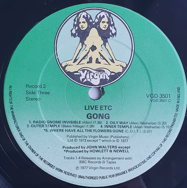 Gong : Live Etc. (2xLP, Album, Die)