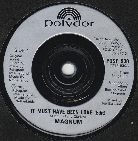 Magnum (3) : It Must Have Been Love (7", Single)