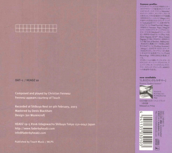 Fennesz : Live In Japan (CD, Album)