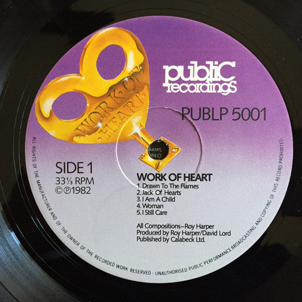 The Roy Harper Band : Work Of Heart (LP, Album)