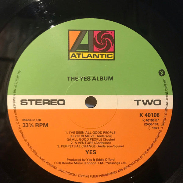 Yes : The Yes Album (LP, Album, RE)