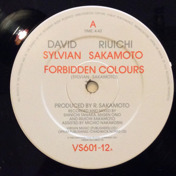 David Sylvian, Ryuichi Sakamoto* : Forbidden Colours (12", Single)