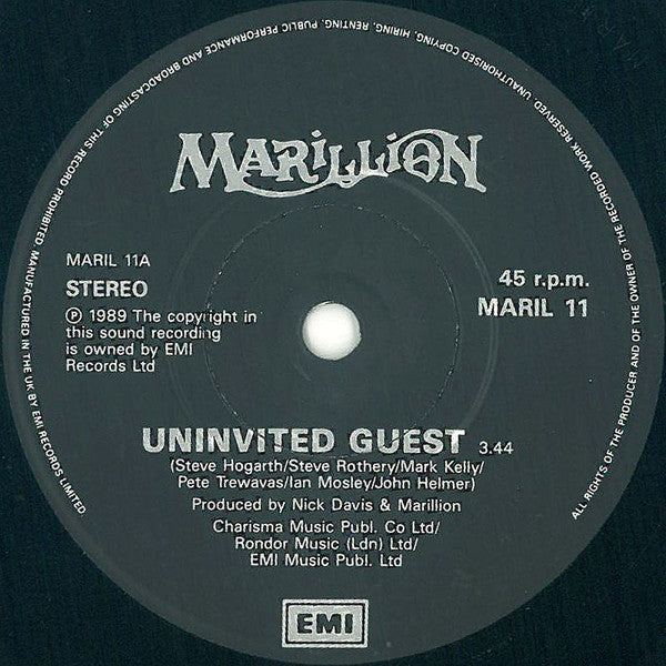 Marillion : Uninvited Guest (7", Single)