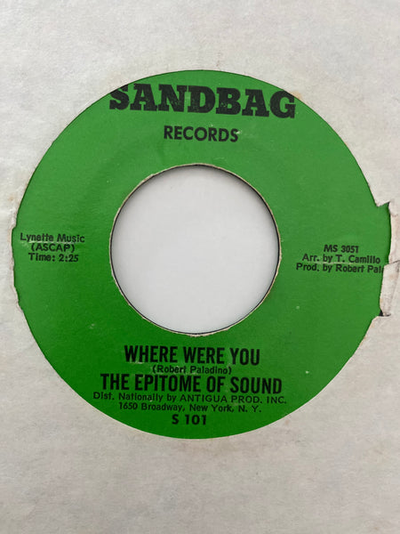 The Epitome Of Sound - Where Were You