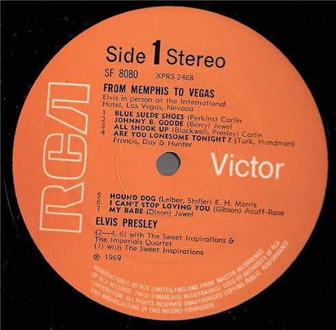 Elvis Presley : From Memphis To Vegas / From Vegas To Memphis (2xLP, Comp, Ora)