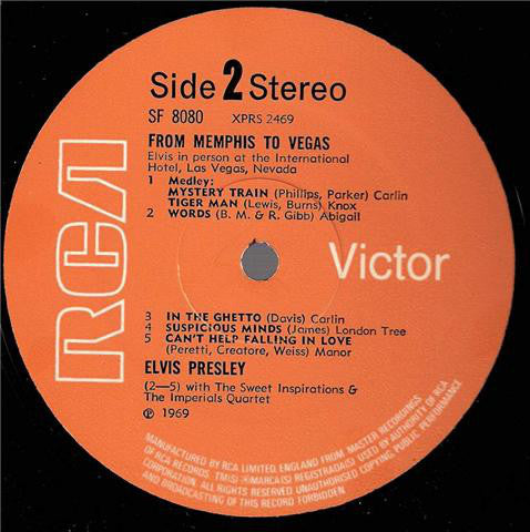 Elvis Presley : From Memphis To Vegas / From Vegas To Memphis (2xLP, Comp, Ora)