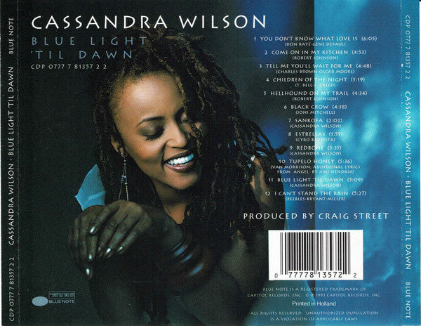 Cassandra Wilson : Blue Light 'Til Dawn (CD, Album)