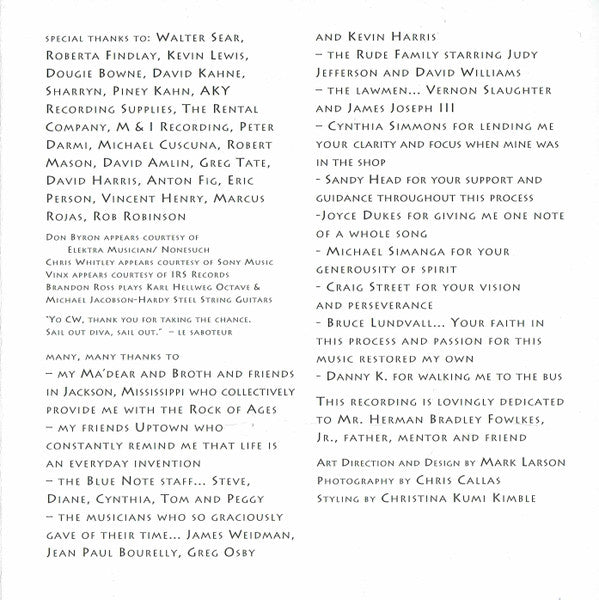 Cassandra Wilson : Blue Light 'Til Dawn (CD, Album)