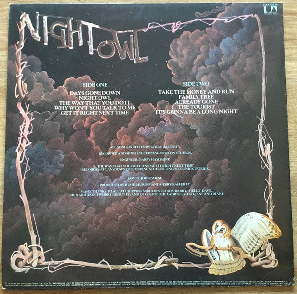 Gerry Rafferty : Night Owl (LP, Album)