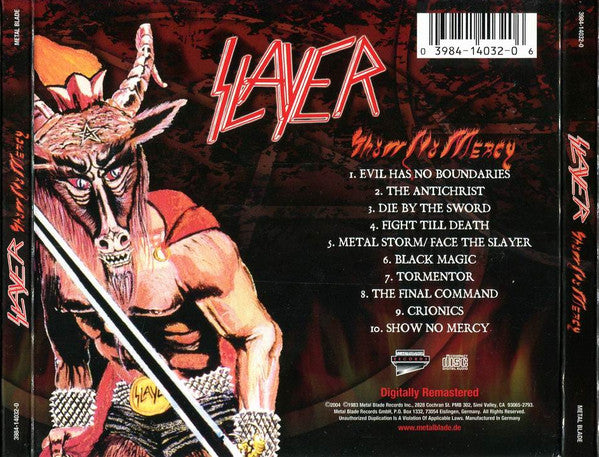 Buy Slayer : Show No Mercy (CD, Album, RE, RM, Dig) Online for a