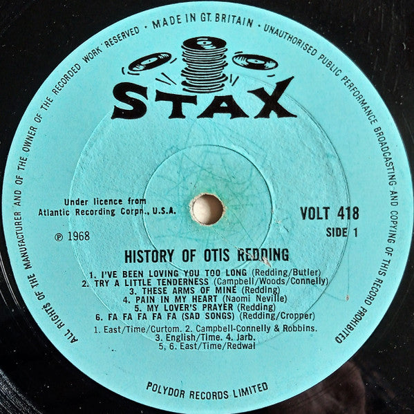 Otis Redding : History Of Otis Redding (LP, Comp, Mono)
