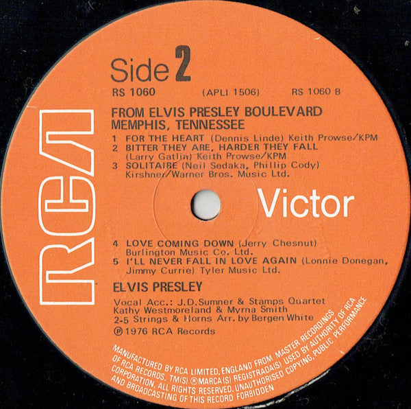 Elvis Presley : From Elvis Presley Boulevard, Memphis, Tennessee (LP, Album)