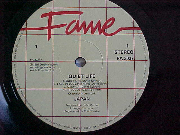 Japan : Quiet Life (LP, Album, RE, Bla)