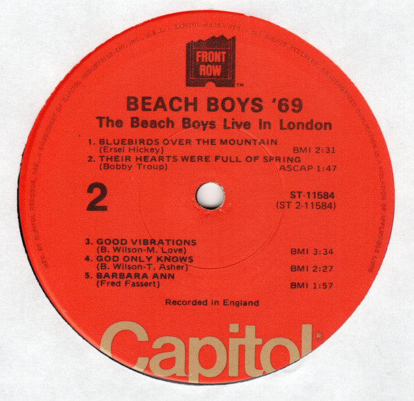 The Beach Boys : Beach Boys '69: The Beach Boys Live In London (LP, Album, RE, Jac)