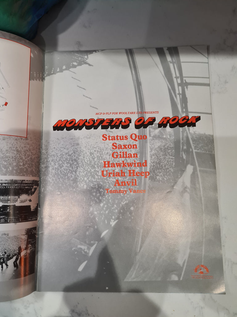 monsters of rock album Monsters of Rock Official Programme 1982 – River Soar Records