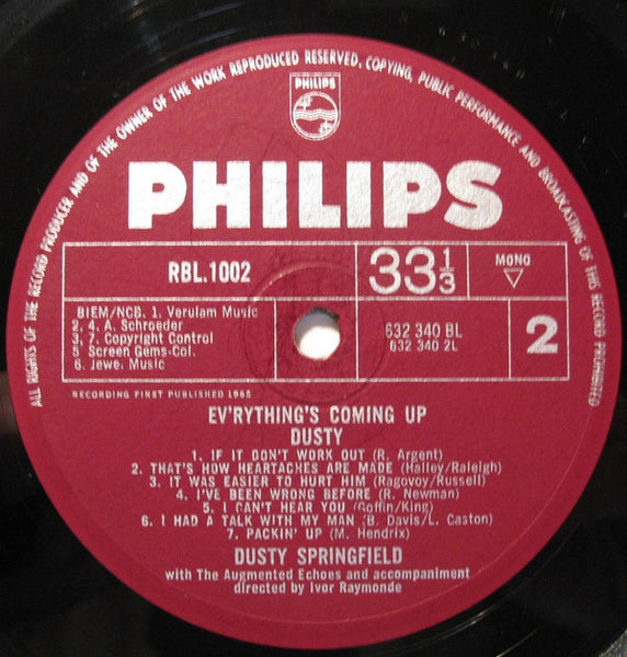 Dusty Springfield : Ev'rything's Coming Up Dusty (LP, Album, Mono)